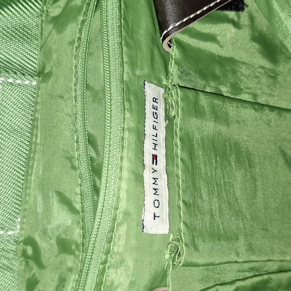 Vintage Tommy Hilfiger canvas handbag purse - green/brown leather - Picture 12 of 16